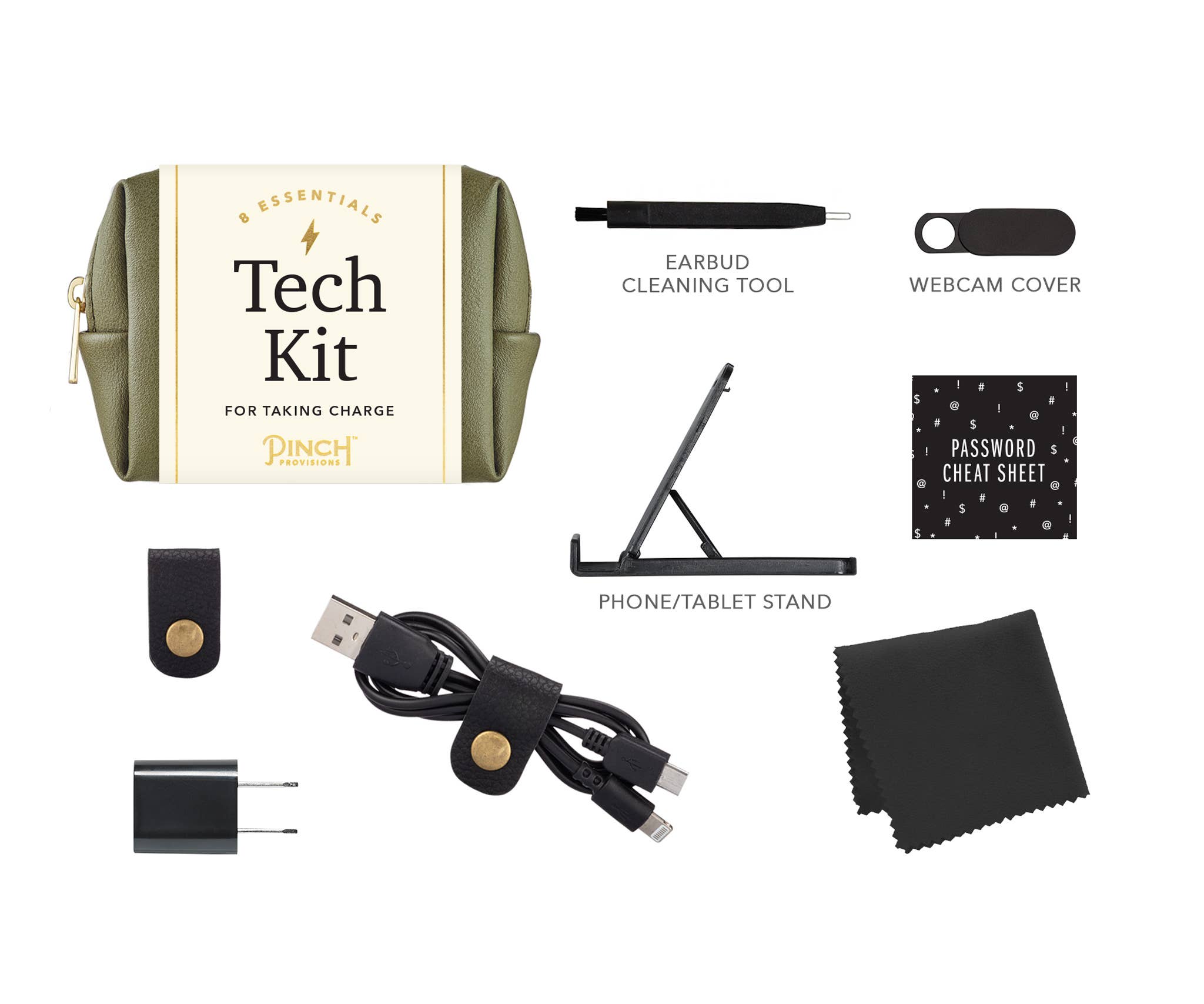 Pinch Provisions - Vegan Leather Tech Kit - Stocking Stuffers: Cognac