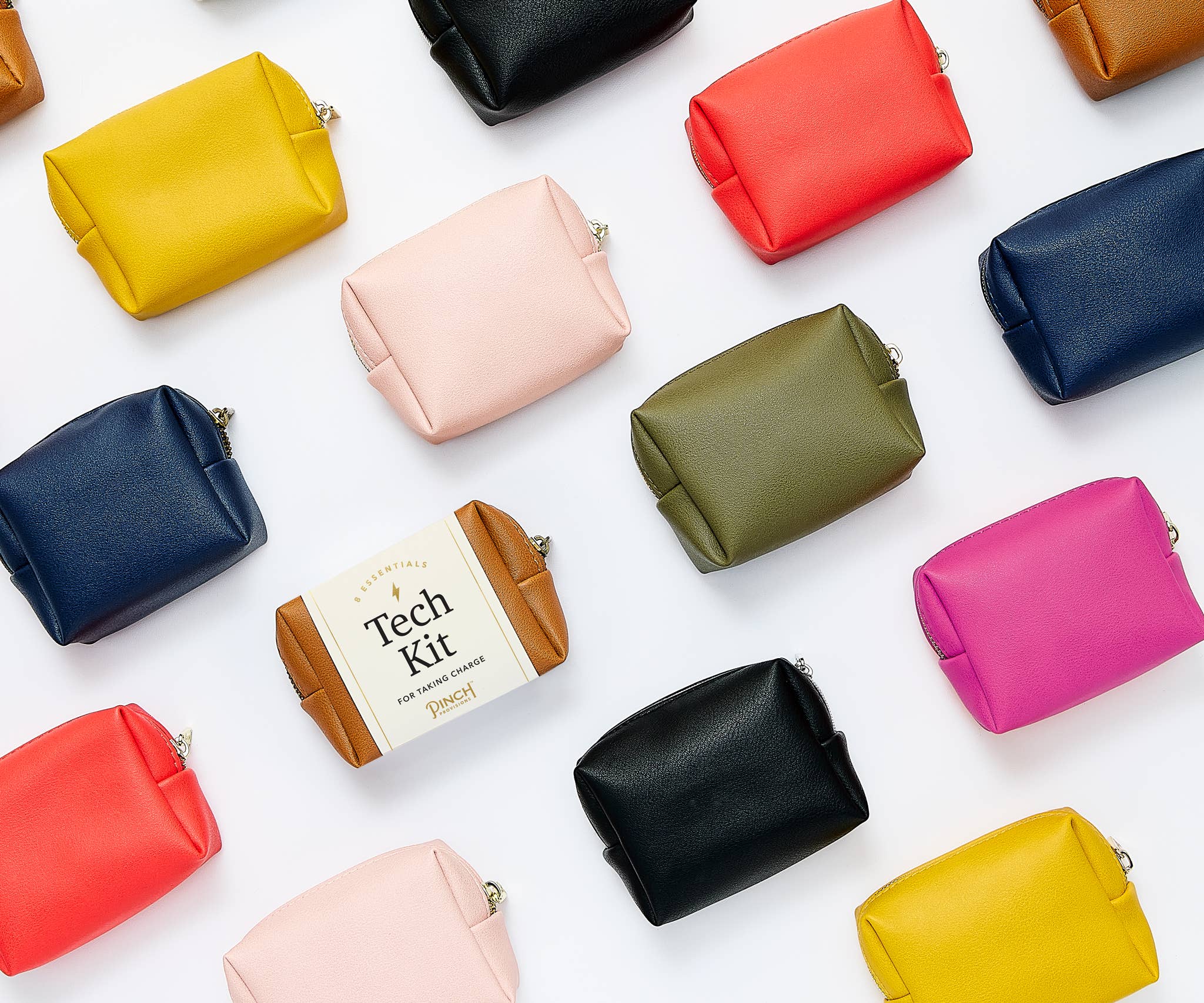Pinch Provisions - Vegan Leather Tech Kit - Stocking Stuffers: Cognac