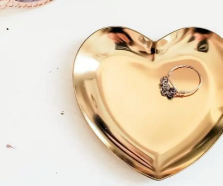 Salt & Sparkle The Best is Yet to Come Heart Shaped Trinket Ring Dish Gold